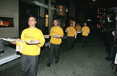 Servers wore signature yellow shirts.