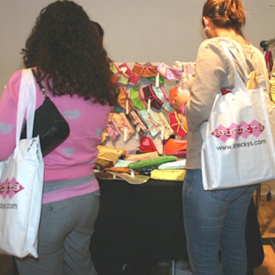 Eventgoers picked up Shecky's goodie bags brimming with product samples and magazines.