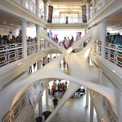 An art installation by Pritzker Prize-winning architect Zaha Hadid provided a dramatic backdrop to the shopping event.