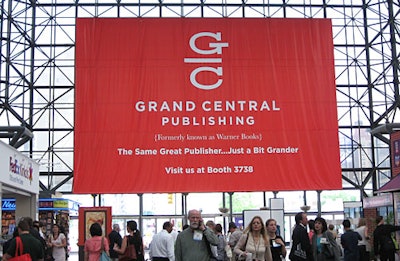 Faced with communicating a rebranding this year, Grand Central Press (formerly Warner Books) went for the not-so-subtle approach, draping a wall of the Javits Center atrium with a banner that delivered its message.