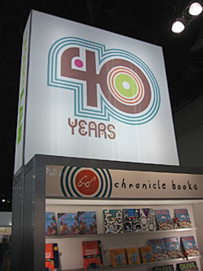 Celebrating 40 years of stylish books, Chronicle staged a retro yetmodern booth showcasing its wares, while also providing swag you mightactually want, such as notebooks with groovy covers and luggage tags you wouldn't be embarrassed by at the baggage carousel.