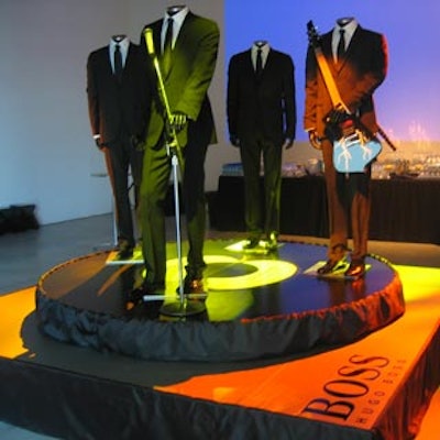 Hugo Boss provided a band vignette featuring headless mannequins in designer suits.