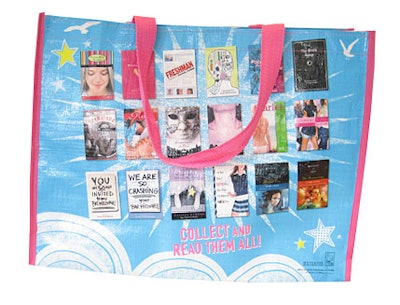 Hyperion Teens' bag, promoting Endless Summer Reads, featured hot colors, a Velcro closure, and durable oilcloth material.