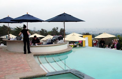 Sponsors at the Kari Feinstein Style Lounge set up booths inside an impressive Beverly Hills estate as well as in the property's backyard, which featured an infinity pool and sweeping city views.