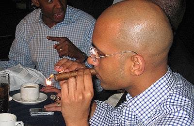 Sponsor General Cigars provided the stogies, and clouds of cigar smoke filled the room before, during, and after dinner.