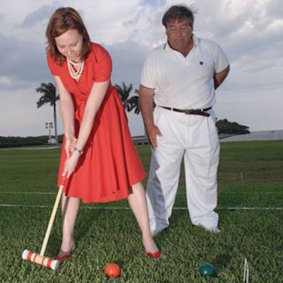 Guests played croquet on the estate's lawn overlooking Biscayne Bay.