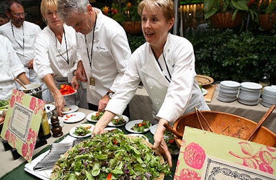 Alice Waters of Berkeley's Chez Panisse served up her world-renowned salad with crostini topped with hake.