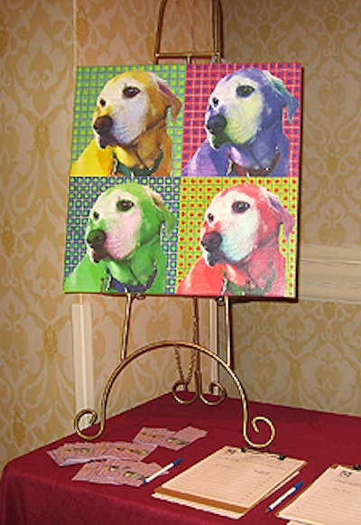 Dog-inspired art was up for bid at the silent auction, as were gift certificates, food, wine, and American Airlines vacation packages.