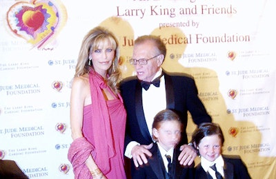 Larry King and his co-host, wife Shawn Southwick-King, arrived with their sons Chance and Cannon.