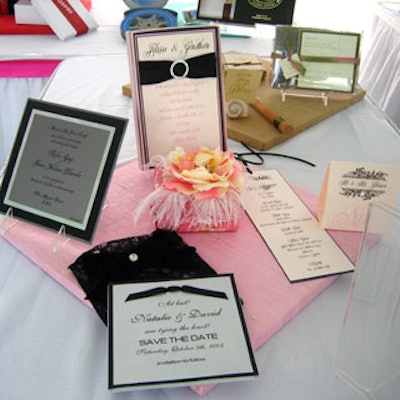 Paper Fetish Design Studio displayed their delicate and detailed wedding invitations and announcements in the bridal suite.
