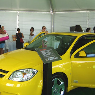 A larger tent at the far end of the pavilion housed a car from Chevrolet, an event sponsor.