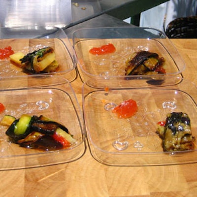 Lyon & Lyon Catering created light fare for the event, including this vegetable terrine.