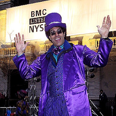 Jon Koons of Jestmaster Productions--who can walk on stilts for six consecutive hours--tried to attract some attention to the event, which was plagued by cold, wet weather.