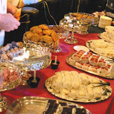 Food samples included an extensive dessert buffet by Susie's Scrumptious Sweets.