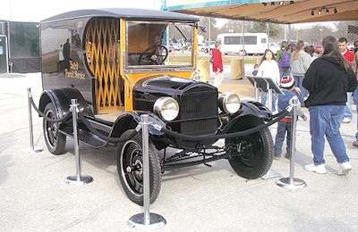 A restored package car depicts the company’s past.