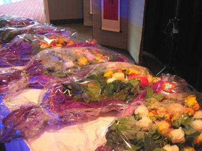 Each award winner received a bouquet of flowers.