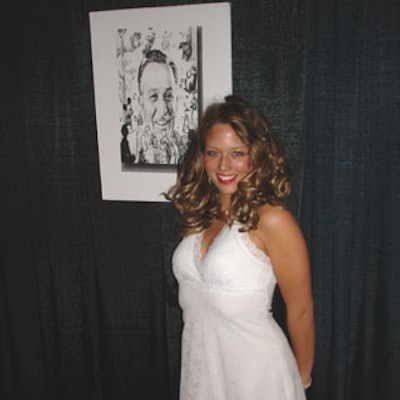 Astudent model dressed as Marilyn Monroe greeted the arriving guests.