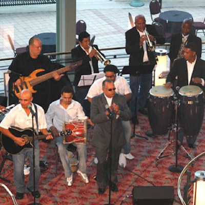 La Feria Ramon Baez y Orquesta entertained thecrowd with their fusion of Latin beats and jazzy riffs.