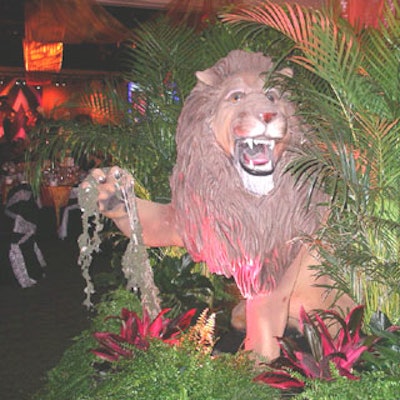 Spellbound Inc.’s six-foot-tall lion greeted guests atthe grand ballroom’s entrance.
