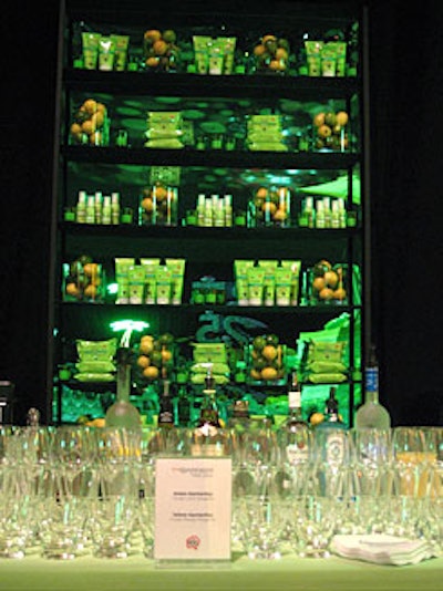 Garnier displayed products behind its branded bar, where it served margaritas.