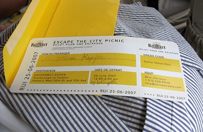 Guests received boarding passes as invites.