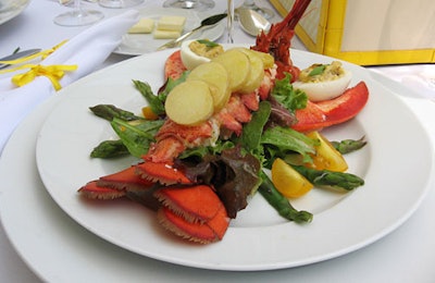 Lobster salad and lemon tart made up the lunch menu, provided by the in-house caterers at the Vanderbilt estate.