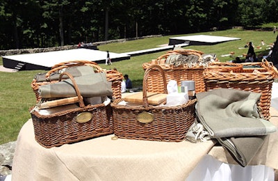 Guests were given a cutting board, a cheese knife, and an L.L. Bean blanket along with their picnic baskets.