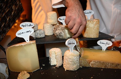 One highlight of the menu was a wide selection of artisanal French cheeses, which a server cut individually.
