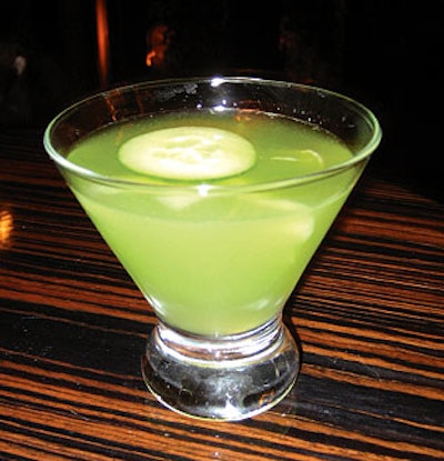 Parc's green-tea spiked cucumber vodka martini.