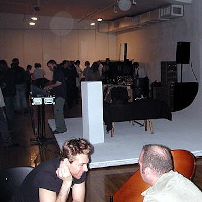 Partygoers sipped cocktails in one of Sun Studios' undecorated photo studios.