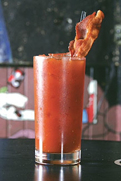 The Double Down Saloon makes its Bacon Bloody with bacon-infused vodka.