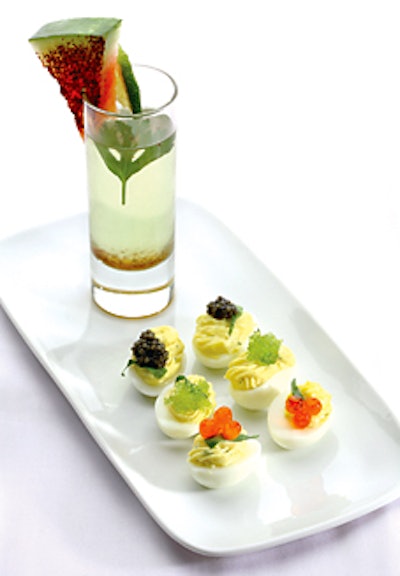 Tip of the Tongue's caviar-topped deviled quail eggs.