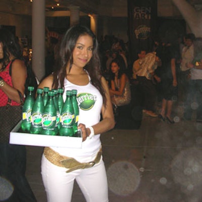 Perrier kept the bubbly flowing.
