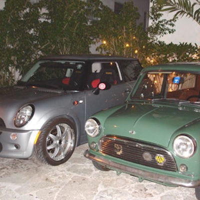 More Mini Coopers, provided by Minis of Miami, parked up the main walkway to the hotel.