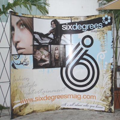 Six Degrees magazine advertised outside the hotel entrance.