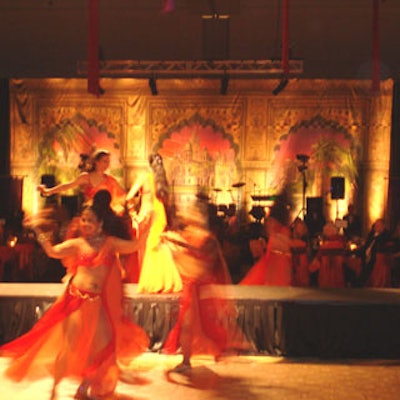 Belly dancers entertained guests between the salad and main course.