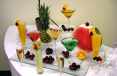 Festive Foods' cocktail flavors include pomegranate, sundried cranberry, blueberry, and kiwi.