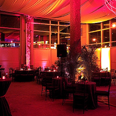 Frost Lighting lit the ground floor of the Mark Morris Dance Center with shimmering pinks, oranges, blues and purples for the group's gala.
