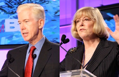 Former governor Gray Davis and Disney Hall's Andrea Van De Kamp captivated the audience as they kicked off the general session.