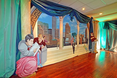 Rafaello Sanzio's 'School of Athens' got a Boston-themed makeover (in honor of the Renaissance Boston Waterfront opening in December), complete with college sweatshirts.