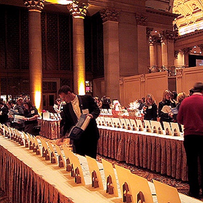 The silent auction area was separated from the dining area with freestanding partitions.