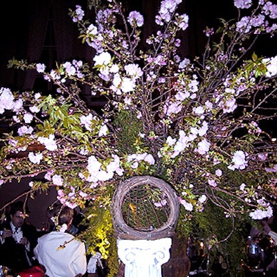DeJuan Stroud created this giant cherry blossom centerpiece that stood in the middle of the buffet table.