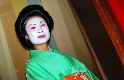 Painted geishas roamed the event.