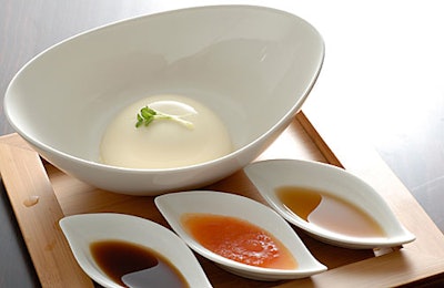 Kyotofu's original tofu with soy-sesame sauces.