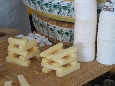 A series of cheese cabins were built for display at the Cheese Boutique.