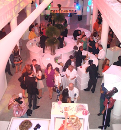 Many guests began the evening mingling on the main floor before heading up to explore the rest of the building.