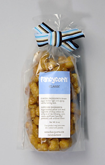 Locally made FancyCorn puffcorn (there are no kernels or hulls in this treat) comes in buttery caramel, dark chocolate, or peanut.