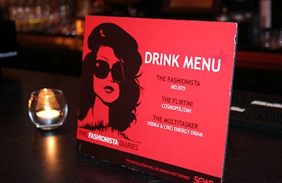 The evening's drinks included the Fashionista, the Flirtini, and the Multitasker—Venezio's takes on mojitos, cosmos, and vodka and Oso energy drink.