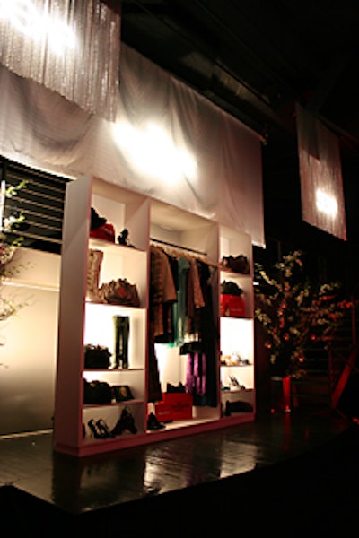 The centerpiece of the event was Russell Harris's take on a fashion closet in a magazine office.