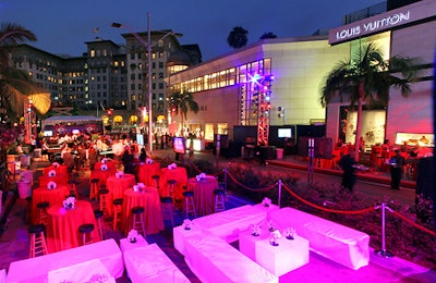 At the 'Rodeo Drive Experience,' decor was primarily red, in keeping with the red-carpet theme.